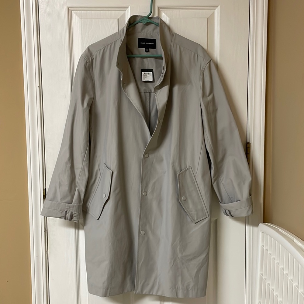 Club Monaco Gray Mens Trench Coat